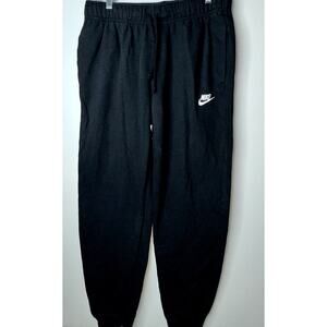 Nike Mens Size Medium Black Elastic Drawstring Waist Cuffed Ankle Jogger Pants